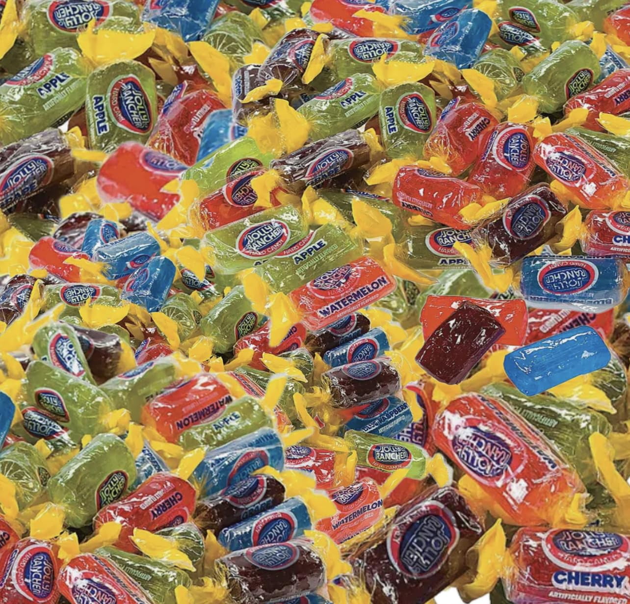 CLASSIC ORIGINAL JOLLY RANCHER HARD CANDY | 3 LBS Bag Of JOLLY RANCHER Assorted Hard Candy With Watermelon, Green , Cherry, Grape And Blue Raspberry Fruit Flavors | Include Sameday Shippers Brand