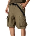 thumbnail image 2 of CONZONE Mens Baggy Cargo Shorts Casual Solid Color Elastic Waist Drawstring Cargo Shorts for Men Lightweight Relaxed Fit Summer Workout Shorts With Pockets, 2 of 5
