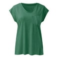 thumbnail image 4 of Timegard Womens Summer Tops Cap Sleeve V Neck Tunic Top Solid Color Casual Comfy Tee Shirts with Pocket, 4 of 5