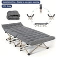 thumbnail image 3 of Folding Outdoor Camping Bed with Mattress, Portable Folding Camping Cot, Heavy-Duty Sleeping Bed with Storage Bag for Travel and Leisure, 3 of 9