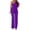 Purple, variant on Npasoilc Slant Shoulder Sleeveless Jumpsuits for Women Crew Neck Solid Color Casual Pants
