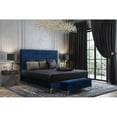 thumbnail image 2 of TOV Furniture Delilah 17.5"H Velvet/Stainless Steel Bench in Navy Textured/Gold, 2 of 6