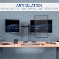 thumbnail image 4 of VIVO Black Dual Monitor Articulating Desk Stand Mount, Fits Up to 27" Screens, 4 of 8