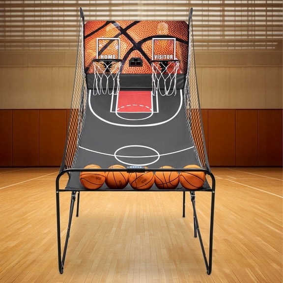 HOHOBLA Dual Shot Arcade Basketball 8 Modes Basketball Arcade Game Indoor with LED Electronic Scorer and Timer