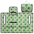 thumbnail image 4 of COEQINE Golf Cart Accessories Seat Covers with 4 Pockets, Foldable Design for Easy Carry Quilted Towel Seat Cover Easy to Install for EZGO Yamaha Club Cars, Green Clover Daisy Horseshoe, 4 of 8