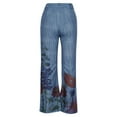 thumbnail image 4 of LNGOOR Flare Jeans for Women Plus Size High Waist Stretch Slimming Blue Wide Leg Pants Rise Skinny, 4 of 5