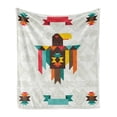 thumbnail image 1 of Southwestern Soft Flannel Fleece Throw Blanket, Composition with an Eagle in Style Folk Totem, Cozy Plush for Indoor and Outdoor Use, 70" x 90", Multicolor, by Ambesonne, 1 of 6
