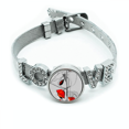 thumbnail image 1 of Flores rojas arte abstracto linea pintura Corn poppy Pulsera pulsera pulsera de cristal amor pulsera ajustable, 1 of 2