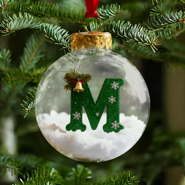 Adornos navideños, adornos navideños, regalos navideños, colgante de bola con letra navideña, bola decorativa