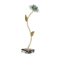 thumbnail image 3 of Metal Flower Statue, Metal Floral Sculpture Marble Base Unique  for Gifts, 3 of 7