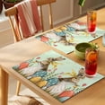 thumbnail image 4 of Easter Bunny Eggs Placemats Set of 8 Spring Tulip Flowers Leaves Rustic Green Place Mats Indoor Wipeable Table Mats Washable Dining Table Placemats for Kitchen Holiday Party Home Decor 13x19 Inch, 4 of 9