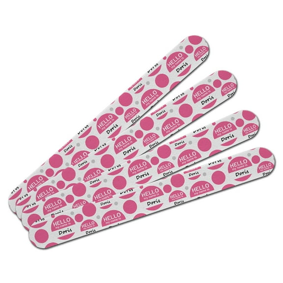 Doris Hello My Name Is Double-Sided Nail File Emery Board Set 4 Pack