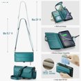 thumbnail image 2 of Crossbody for iPhone XR Case Wallet【RFID Blocking】with 10-Card Holder Zipper Bills Slot, Soft PU Leather Magnetic Shoulder Wrist Strap for iPhone XR Wallet Case Women, Green, 2 of 10