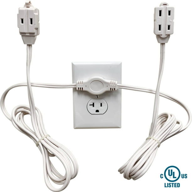 Twin Extension Cord Power Strip 24 Foot Cord 12 feet on Each Side