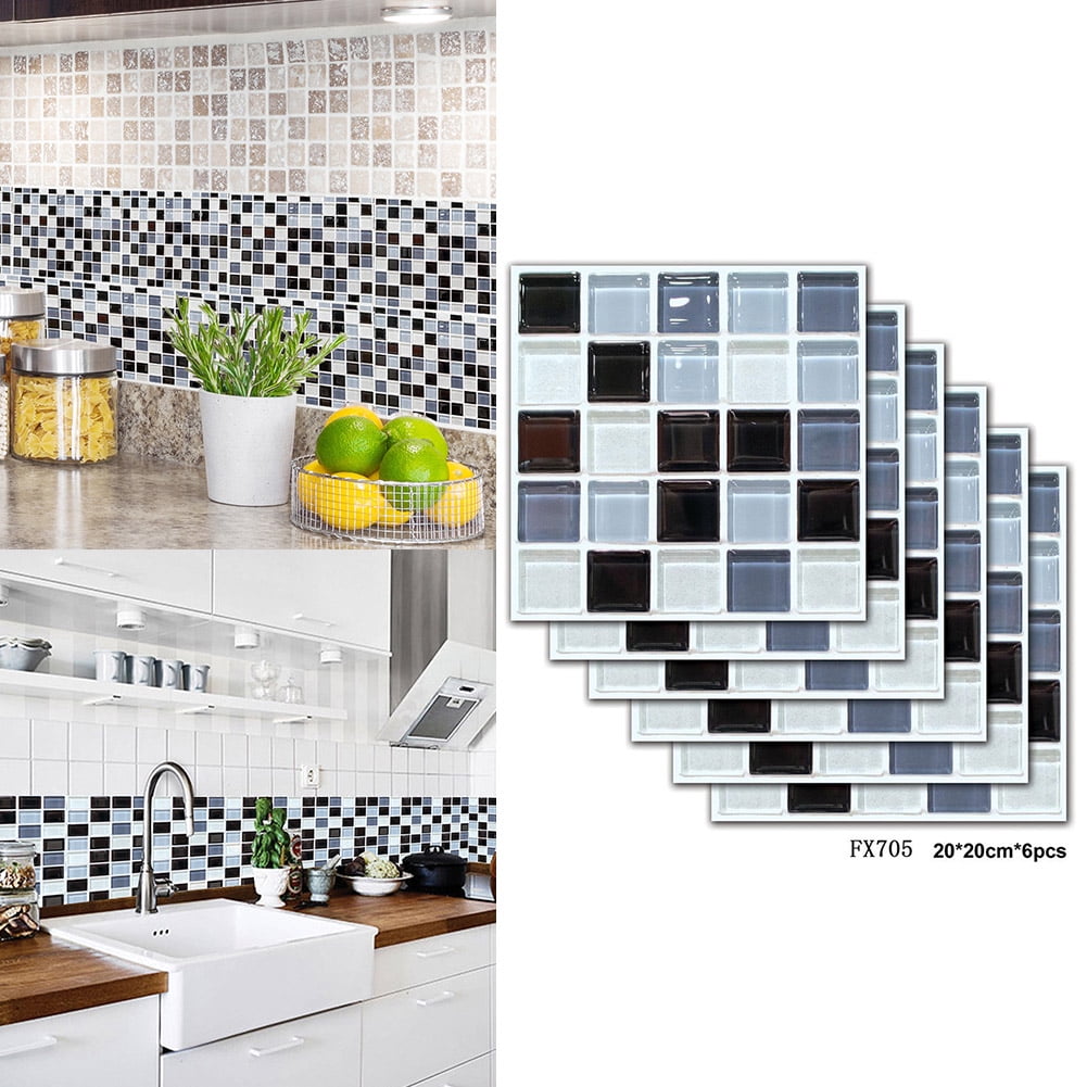3D Tile Stickers Mosaic Removable Wallpaper Waterproof ...