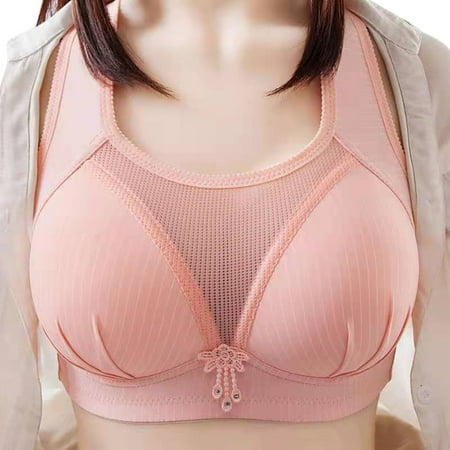 

Dtydtpe bras for women Steel Ring Thin Women Bra Front Button Breathable Gathers Underwear Comfort Bra bras for women no underwire Watermelon Red