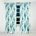 thumbnail image 5 of Designart "Breezy Coastal Ikat In Blue And White III" Ikat Mid-Century Modern Curtain, Ikat, 5 of 6