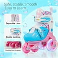 thumbnail image 2 of GAMBE Roller Skates for Girls Boy Size (S:8-12 US), 4 Sizes Adjustable, with Light up Wheels (Blue, S), 2 of 9