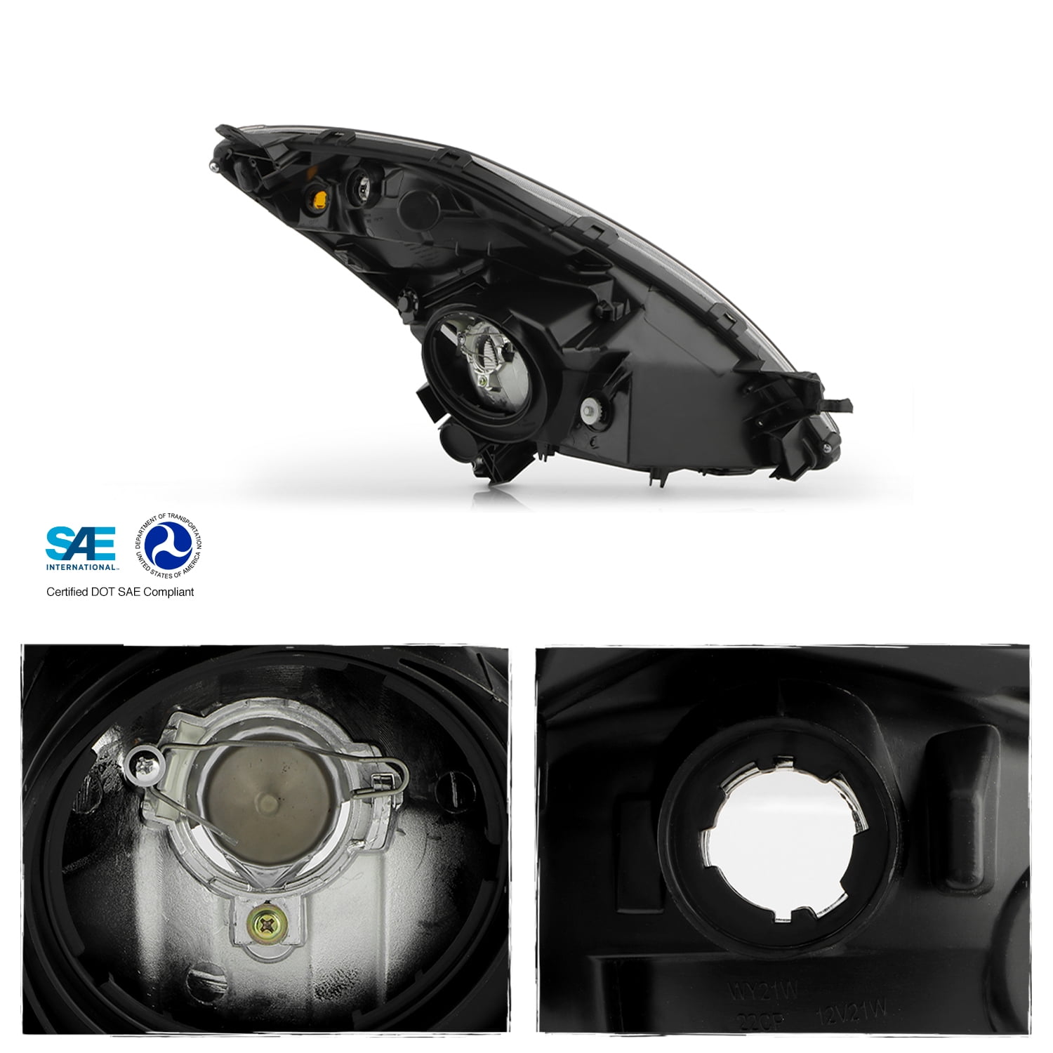 AKKON - For 2006-2009 Toyota Prius Hybrid OE Style Chrome Headlights [Halogen Type Only] Driver and Passenger Side Assembly