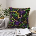 thumbnail image 6 of Kll Neon Mardi Gras Decorative Throw Pillow Covers Velvet Soft For Couch Sofa Bedroom Living Room Outdoor -16"X16", 6 of 8