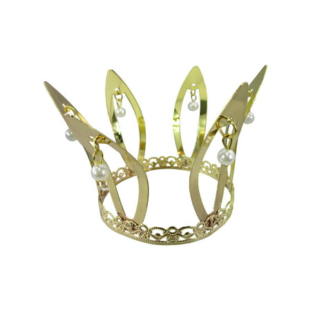 Womens Gold Mini Crown Queen Princess Medieval Renaissance Costume Accessory