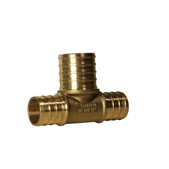 2 Pieces XFITTING 3/4" x 3/4" x 1" Pex Reducing Tee, Pex B Crimp Version 25-1-8=2X