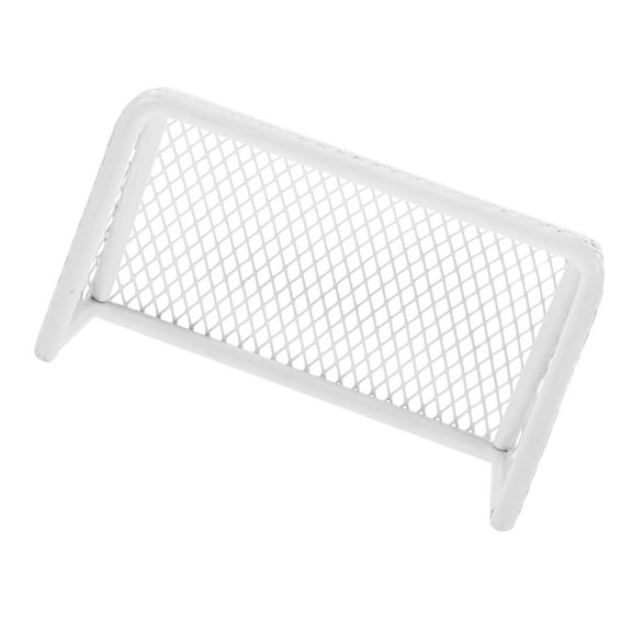WHAMVOX White Stainless Steel Mini Soccer Goal for Fish Tank Decor 1 Piece Small Football Toy Enhances