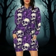 thumbnail image 2 of Taqqpue Halloween Costume Hoodie Dress for Women Fashion Ghost Pumpkin Witch Mini Dresses Long Sleeve Outfit Cosplay Halloween Party Dress with Pockets, 2 of 7