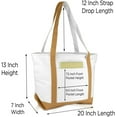 thumbnail image 3 of DALIX 20" Premium Cotton Daily Shoulder Tote Bag in Brown, 3 of 6