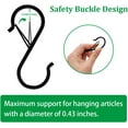 thumbnail image 3 of 12 pcs 3.5 inch Black S Hooks,Heavy Duty S Shaped Hooks for Hanging Rust-Proof S Hooks with Safety Buckle Design for Hanging Plants Coffee Cups Pots and Pans Clothes Bags in Kitchen Bathroom, 3 of 5