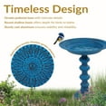 thumbnail image 2 of Sunnydaze Backyard Beauty Freestanding Cast Aluminum Outdoor Bird Bath, Blue Patina, 2 of 14