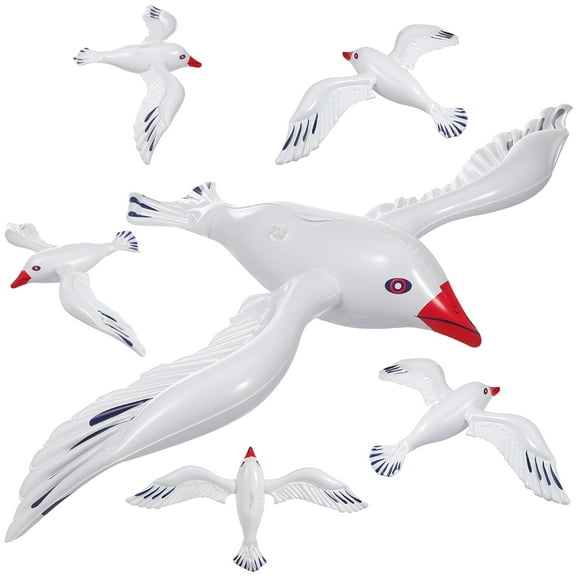 FRCOLOR 6pcs Inflatable Seagull Inflatable Birds Decorations for Birthday Baby Shower Wedding Beach Pool