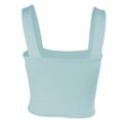 thumbnail image 5 of DHFJKG Women's Sexy Crop Tank Top Square Neck Wide Straps Tight Solid Color Basic Cami Shirts Summer Night Out Club Party Wear Soft Tops, 5 of 6