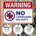 thumbnail image 4 of Warning No Lifeguard On Duty Sign, Pool Sign,, 4 of 8
