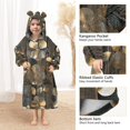 thumbnail image 3 of FORMRS Wearable Blanket Hoodie with Sleeves for Kids Cozy Flannel Sweatshirt, Floral Lines, 3 of 7