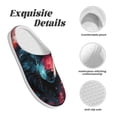 thumbnail image 5 of Easygdp Red Flame Wolf Head Slippers for Women Mens Winter Warm Home Slippers Plush Slip on House Slippers for Indoor Outdoor Shoes-46/47, 5 of 7