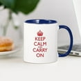 thumbnail image 4 of CafePress - Keep Calm And Carry On Red Mug Front+Back - 11 oz Ceramic Mug - Novelty Coffee Tea Cup, 4 of 6
