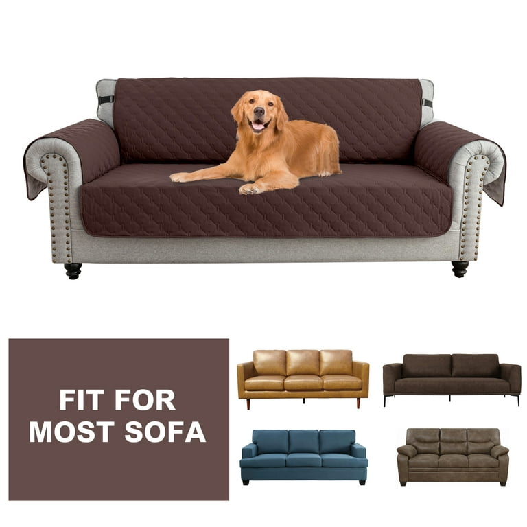 Sofa Slipcover Water Resistant Couch Cover Furniture Protector with Elastic  Straps for Pets Kids Children Dog Cat Sofa Cover (106.29''x66.93'')