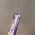 thumbnail image 5 of Dteck for iPhone 14 Plus Case Clear Compatible with MagSafe, Heavy Duty Drop Protection Rugged Shockproof 3-Layer Military Protective Tough Strap Durable Cover,Purple, 5 of 10
