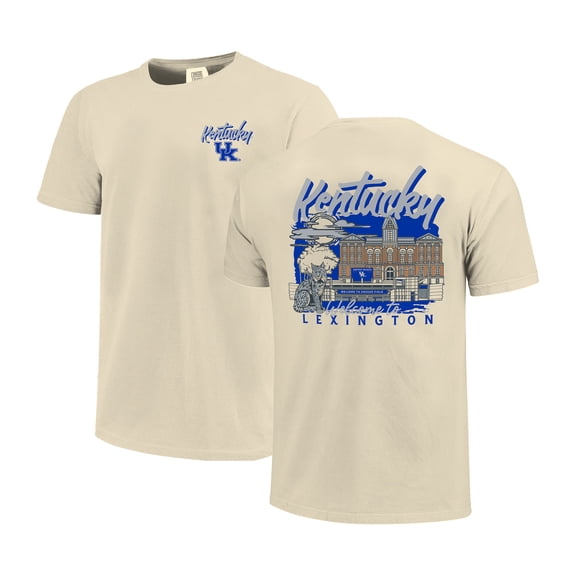 Men's Image One  Natural Kentucky Wildcats Comfort Colors Hand-Drawn Campus Stack T-Shirt