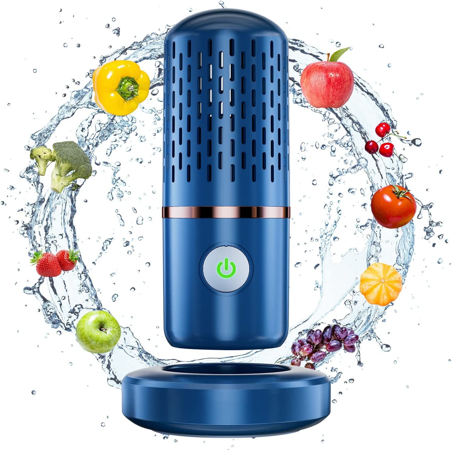 Vegetable Cleaner Device, Calody Fruit and Vegetable Washing Machine with  USB Rechargeable Base OH-ion Purification Technology for Cleaning Vegetable  Fruit - Blue 