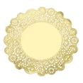 thumbnail image 1 of Uxcell 50 Pcs Paper Doilies 10.4 Inch Round Lace Decorative Placemats Disposable Papers for Food Parties, Gold, 1 of 6