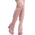 thumbnail image 2 of Faux Suede Peep Toe - Thigh High Zipper Closure Lace Up - Chunky High Heel Over The Knee Boot 7.5, 2 of 4