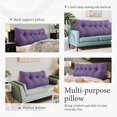 thumbnail image 5 of Rounuo Bed Wedge Pillow for Headboard, Twin Triangular Reading Pillow Linen Large Bolster Backrest Support Upholstered Lumbar Cushion Purple 39"x20", 5 of 6