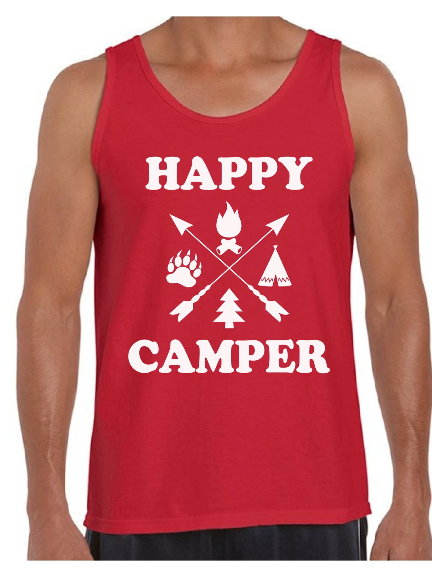 Awkward Styles Happy Tops for Men Happy Camper Men's Tank Top Camping TShirt for Him Happy