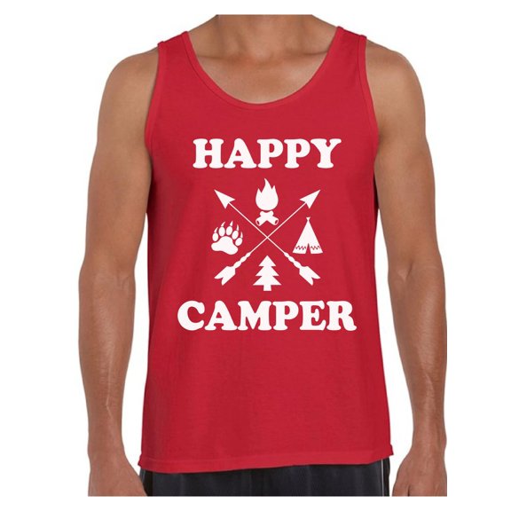 Awkward Styles Happy Tops for Men Happy Camper Men's Tank Top Camping T-Shirt for Him Happy Camper Tank Top for Boyfriend Camping Lovers Gifts Camper Tank Top for Dad Happy Camper Shirt for Men