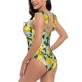 thumbnail image 4 of Disketp Lemon PrintWomen's Ruffled One Piece Swimsuit V Neck-XX-Large, 4 of 8