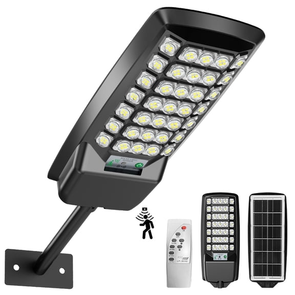 Solar Street Lights, 2500W 6500K Solar Parking Lot Street Lights Dusk to Dawn, Waterproof Solar Lights Outdoor Security Flood Lights Motion Sensor with Remote Control for Yard, Entryway Garage, Porch
