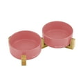 thumbnail image 3 of Coco Dual Pet Bowl with Wood Stand 5.11’’ in Pink, 3 of 6