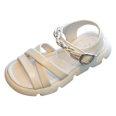 

Rovga Girl S Shoes Solid Color Sandals Fancy Fashion Trend Platform Shoes Soft Indoor Outdoor Lightweight Slippers Sandals Beige 9.5-10 Years